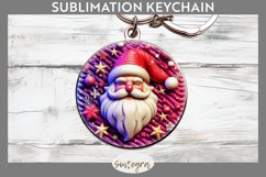 3D Christmas Santa v52 Round Keychain Sublimation Product Image 1