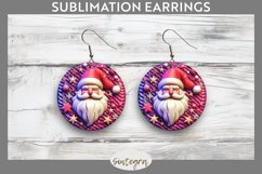 3D Christmas Santa v52 Round Earrings Sublimation Product Image 1