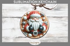 3D Christmas Santa v53 Round Keychain Sublimation Product Image 1
