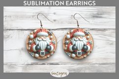 3D Christmas Santa v53 Round Earrings Sublimation Product Image 1