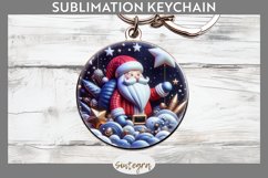 3D Christmas Santa v54 Round Keychain Sublimation Product Image 1