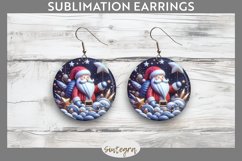 3D Christmas Santa v54 Round Earrings Sublimation Product Image 1