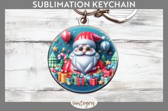 3D Christmas Santa v55 Round Keychain Sublimation Product Image 1