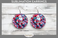 3D Christmas Santa v56 Round Earrings Sublimation Product Image 1
