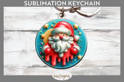 3D Christmas Santa v57 Round Keychain Sublimation Product Image 1