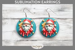 3D Christmas Santa v57 Round Earrings Sublimation Product Image 1
