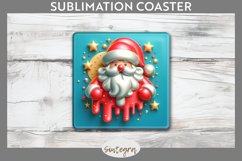 3D Christmas Santa v57 Square Coaster Sublimation Product Image 1