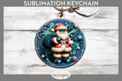3D Christmas Santa v58 Round Keychain Sublimation Product Image 1