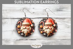 3D Christmas Santa v59 Round Earrings Sublimation Product Image 1