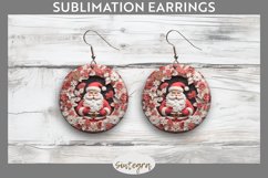 3D Christmas Santa v6 Round Earrings Sublimation Product Image 1