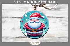 3D Christmas Santa v60 Round Keychain Sublimation Product Image 1