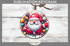 3D Christmas Santa v61 Round Keychain Sublimation Product Image 1