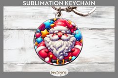 3D Christmas Santa v62 Round Keychain Sublimation Product Image 1