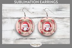 3D Christmas Santa v9 Round Earrings Sublimation Product Image 1