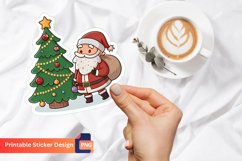Christmas Santa Claus With Tree Sticker, Santa Claus Art Product Image 1