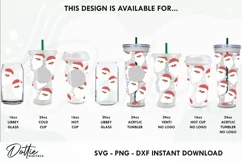 Santa Claus Faces Starbucks 24oz Acrylic Tumbler Cup Product Image 3