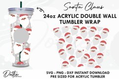 Santa Claus Faces Starbucks 24oz Acrylic Tumbler Cup Product Image 1