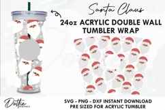 Santa Claus Faces Starbucks 24oz Acrylic Tumbler Cup Product Image 1
