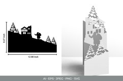 Santa Finding A House on Christmas Night Folding Papercut Product Image 1