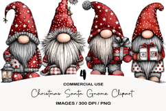Christmas Santa Gnome Clipart Product Image 1