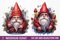 Christmas Santa Gnome Clipart Sublimation, Christmas PNG Product Image 1