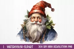 Christmas Santa Gnome Clipart Sublimation, Christmas PNG Product Image 1