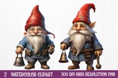 Christmas Santa Gnome Clipart Sublimation, Christmas PNG Product Image 1