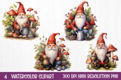Christmas Santa Gnome Clipart Sublimation, Christmas PNG Product Image 1