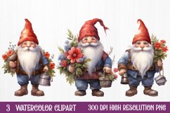 Christmas Santa Gnome Clipart Sublimation, Christmas PNG Product Image 1