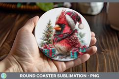 GorgeousChristmas Santa Hat Round Coaster design.