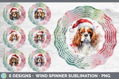 Bundle of six Santa Cavalier King Charles Spaniels Wind Spinner designs.
