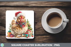 GorgeousChristmas Santa Hat Square Coaster design.