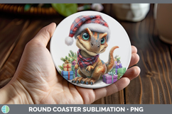 GorgeousChristmas Santa Hat Round Coaster design.