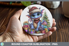 GorgeousChristmas Santa Hat Round Coaster design.