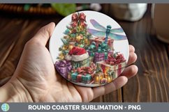GorgeousChristmas Santa Hat Round Coaster design.