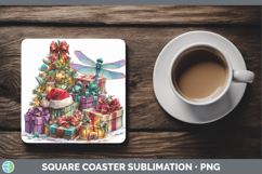 GorgeousChristmas Santa Hat Square Coaster design.