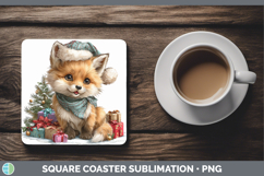 GorgeousChristmas Santa Hat Square Coaster design.