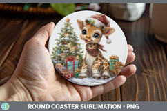 GorgeousChristmas Santa Hat Round Coaster design.