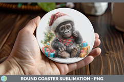 GorgeousChristmas Santa Hat Round Coaster design.