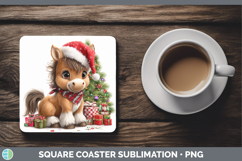 GorgeousChristmas Santa Hat Square Coaster design.