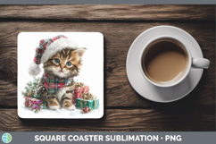 GorgeousChristmas Santa Hat Square Coaster design.