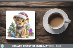 GorgeousChristmas Santa Hat Square Coaster design.