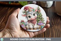 GorgeousChristmas Santa Hat Round Coaster design.