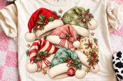 Christmas Santa Hats Vintage Cozy Holiday Hat Collection PNG Product Image 1