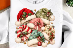 Christmas Santa Hats Vintage Cozy Holiday Hat Collection PNG Product Image 2