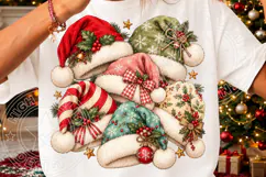 Christmas Santa Hats Vintage Cozy Holiday Hat Collection PNG Product Image 3