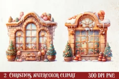 Christmas Santa House Clipart, Christmas PNG Product Image 1
