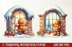 Christmas Santa House Clipart, Christmas PNG Product Image 1