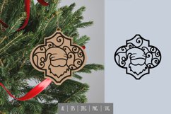 Christmas Santa Head in Arabesque Shape Papercut Product Image 1