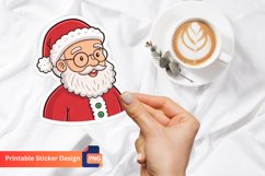 Christmas Santa in glasses Sticker, Christmas Decor Sticker Product Image 1